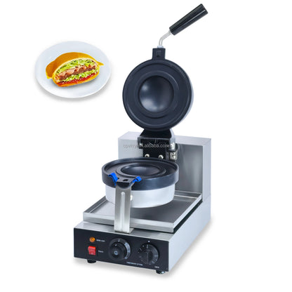 Adjustable 50-250℃/122-482℉ Non-Stick Coating UFO Burger Ice Cream Filling Waffle Maker Sandwich Press for Snack Machines