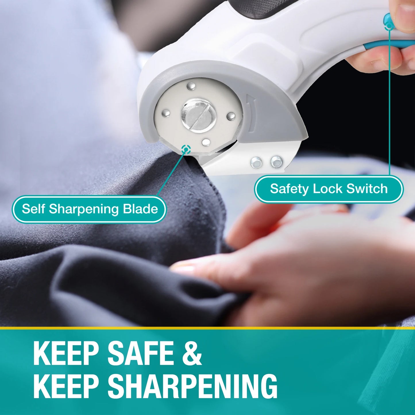 New Handheld Cordless Electric Scissors for Clothing Leather Small Carpet Tailoring Cordless 3mm Thickness