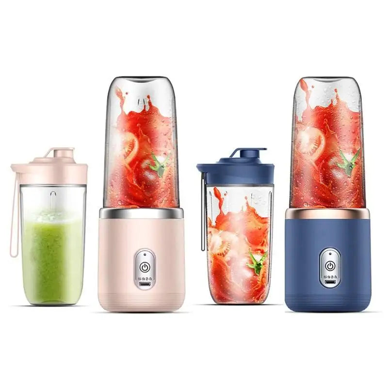 Custom Logo 6-Blade Mini Portable Electric Fruit Juicer Hot Sell USB Rechargeable Juicer Blender with Cup for Car Use