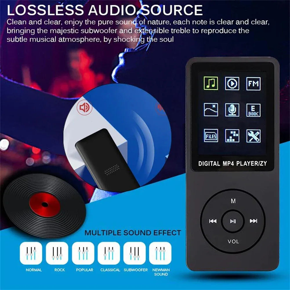 KLW Digital Video MP3 MP4 Music Media Player 1.8" LCD Support 32GB TF Card FM Radio Home Photo Sport Tool