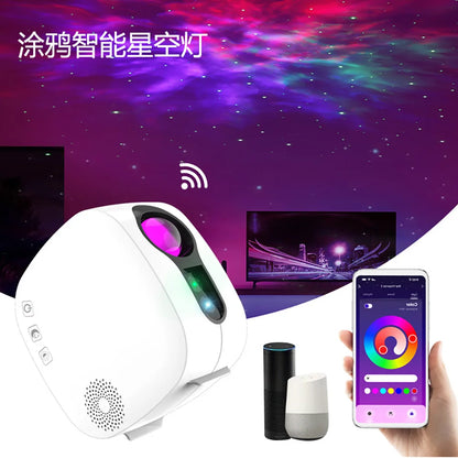 Yinzam AI Voice Control Music Ocean Aurora Starry Ocean Projector, LED Laser Night Light With Smartphone APP WiFi Alexa Control