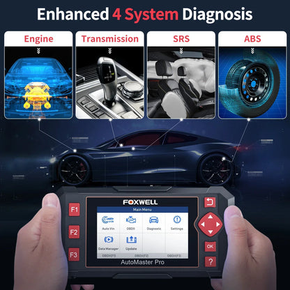FOXWELL NT604 Elite OBD2 Auto Scanner ABS SRS Engine Transmission Code Reader OBD 2 Live Data Car Diagnostic Tool Free Update