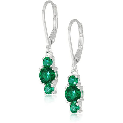 Silver Plated Topaz Drop Earrings For Women Classic Party Jewelry Claw Setting Fashion Earrings Zinc Alloy Material