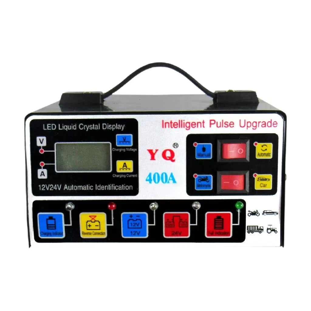 Adjustable Manual Car Battery Charger 12V 12A 24V 8A Universal Pulse Repair Trickle Lead Acid Battery Charger