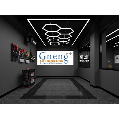 Gaonengo Diy Assembled Honeycomb Detailing Garage Car Showroom Lights Led Hexagon Light