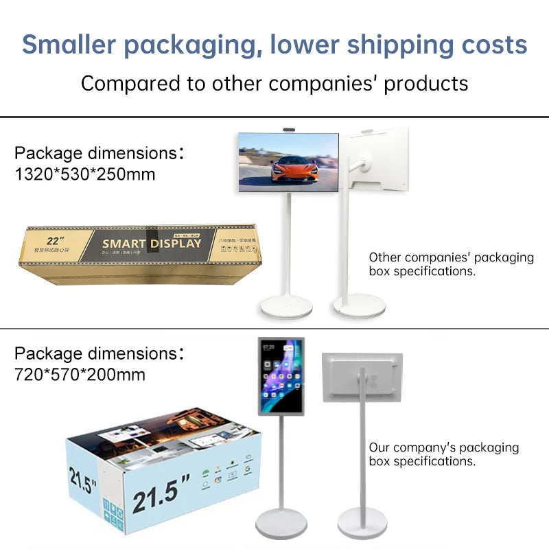 Smart Tv 32inch Mobile Monitor Portable Tv With Stand Bathroom Wireless Rechargeable Rotate Big Screen Tv Interactive Television