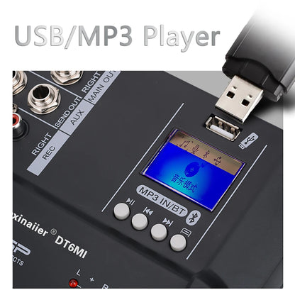 GAX-602W Professional Dj Audio Mixer Amplifier Mixer Wireless Microphone for Family Party Stage KTV