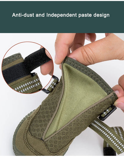 TRUELOVE Pet Shoes Waterproof Anti-slip for Puppy Medium and Large Dog Protect Pet Feet ArmyGreen Winter Snow 2/4pcs/set YS1891