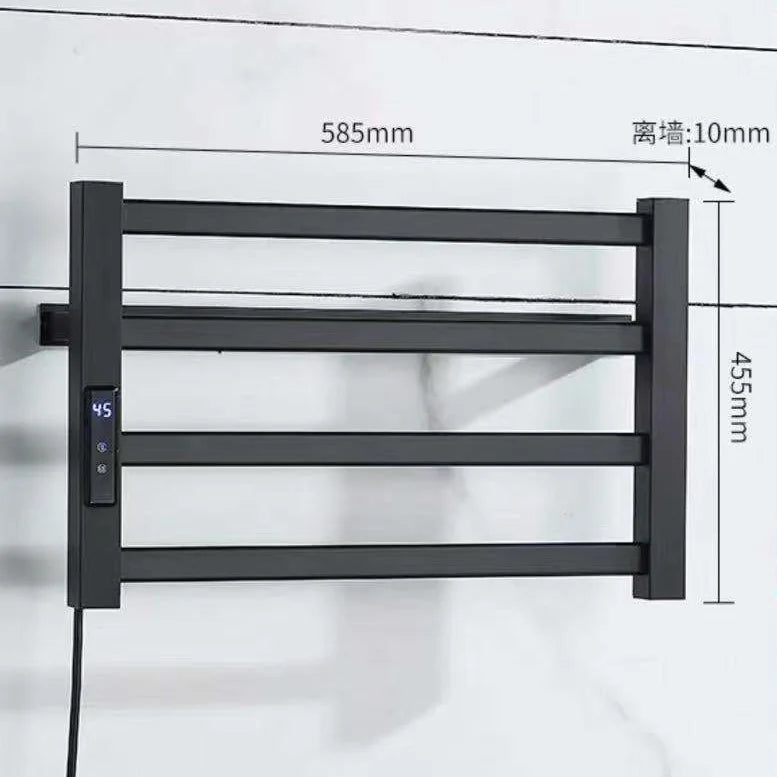 Bathroom Black and White Intelligent Digital Display Temperature Adjustable Drying Heating Electric Towel Rack
