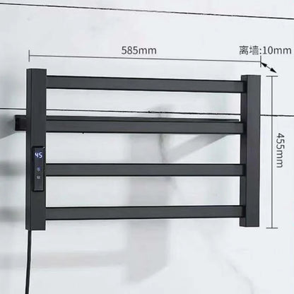 Bathroom Black and White Intelligent Digital Display Temperature Adjustable Drying Heating Electric Towel Rack