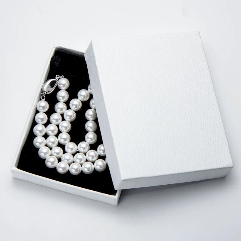 Fast Shipping From US Warehouse Bohemian Stylish 925 Silver 6mm/8mm Shell White Pearl Beads Necklace Jewelry for Women Gift