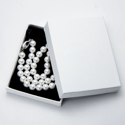 Fast Shipping From US Warehouse Bohemian Stylish 925 Silver 6mm/8mm Shell White Pearl Beads Necklace Jewelry for Women Gift