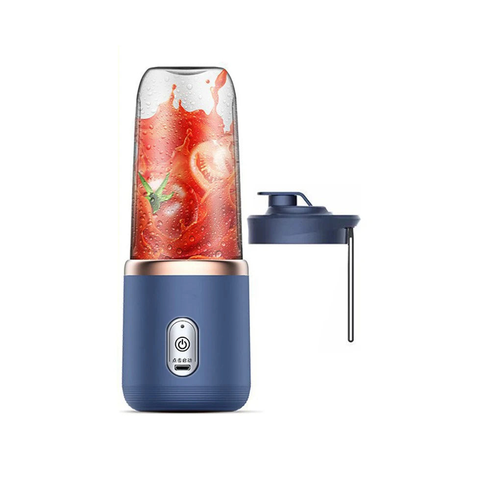 Custom Logo 6-Blade Mini Portable Electric Fruit Juicer Hot Sell USB Rechargeable Juicer Blender with Cup for Car Use