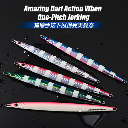 Long Blade Fishing Lure Metal Jig 60g 80g  Lead Fish Glow Paint Metal Lure  Long Casting Jig Lures Saltwater Sea for Snappers