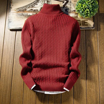2023 Winter High Neck Thick Warm Sweater Men Turtleneck Brand Mens Sweaters Slim Fit Pullover Men Knitwear Male Double Collar3Xl