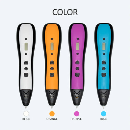 JER Hot Sales 3d Pen 3d Drawing Printer Pen with LCD Display Professional 3d Printing Pen Child Wireless