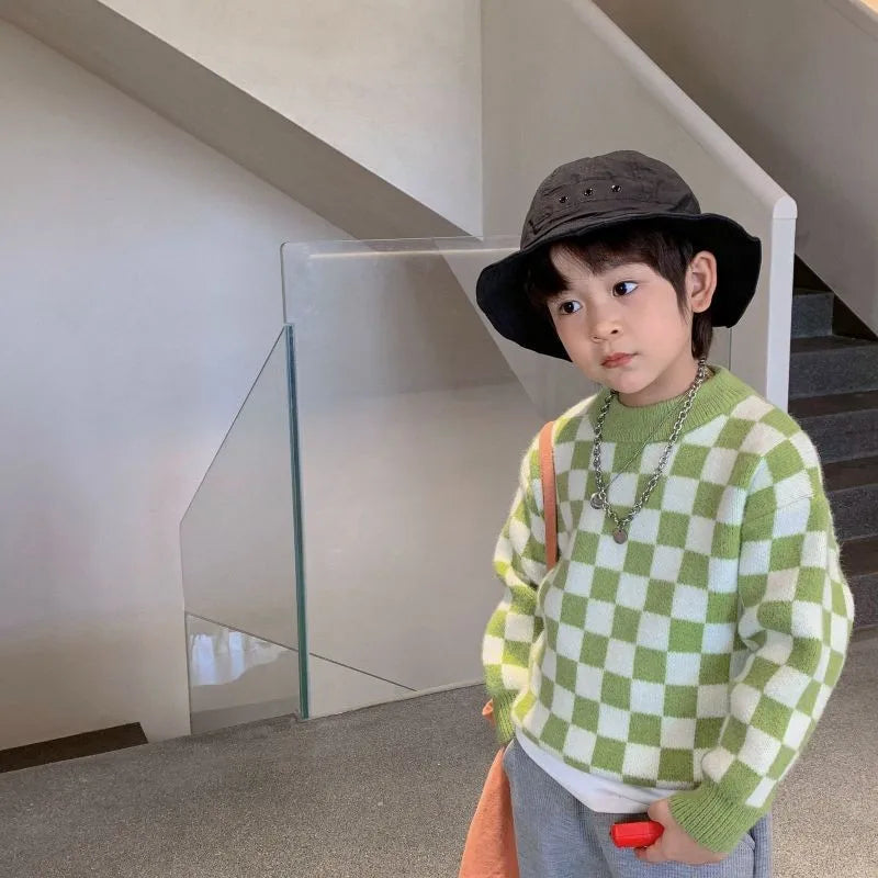 2021 Winter Kids Baby Girls Boys Autumn Winter Full Sleeve Solid Knitted Outwear Coat Ins Style Children Girls Cardigan Sweater