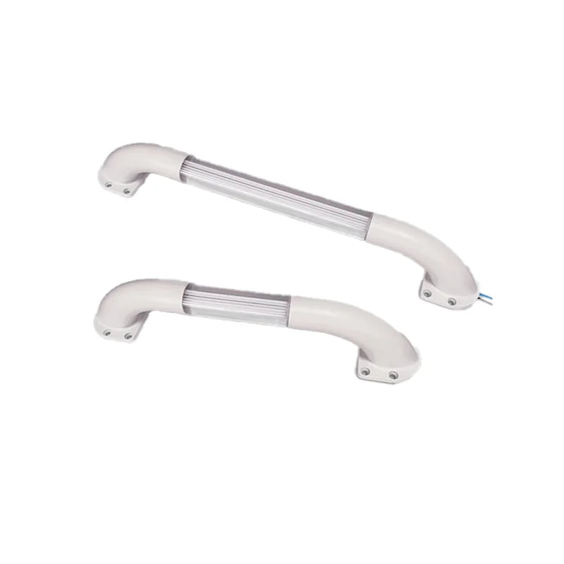 12V 24V LED RV Entry Door Grab Handle 13 Inches White/Blue Lighted Assist Bar for Car Motorhome Caravan Marine/Yacht