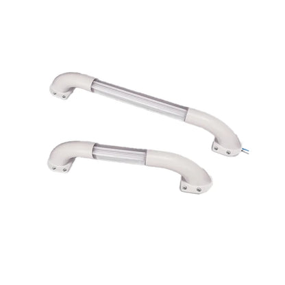 12V 24V LED RV Entry Door Grab Handle 13 Inches White/Blue Lighted Assist Bar for Car Motorhome Caravan Marine/Yacht