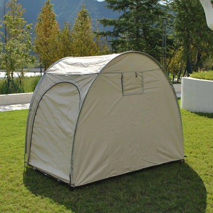 Portable Foldable Bike Storage Shed Tent Double Doors for 3-4 Bikes Outdoor Bicycle Cover Shelter Carry Bag for Home One Bedroom