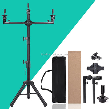 US Local Fast Delivery Cosmetology Training Head Tripod Black Mannequin Tripod Wig Stand Tripod for Wig Making with Foot Pedal
