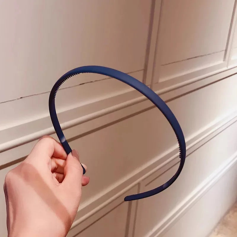 New Thin Edge Frosted Hair Hoop Non-slip with Teeth  Candy Color Girls Wash A Face Makeup Hair Band Korean Hair Accessories