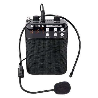 Retekess TR619 Megaphone Portable 3W FM Recording Voice Amplifier Teacher Microphone Speaker Mp3 Player FM Radio for Tour Guide
