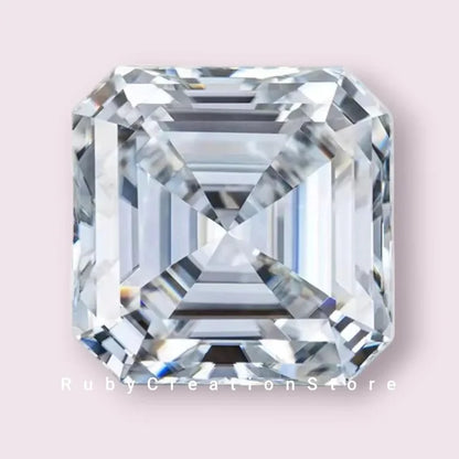 Perfect Asscher Cut Polished White Moissanite Loose Stone VVS1 Clarity 4mm Gemstone for Jewelry Making