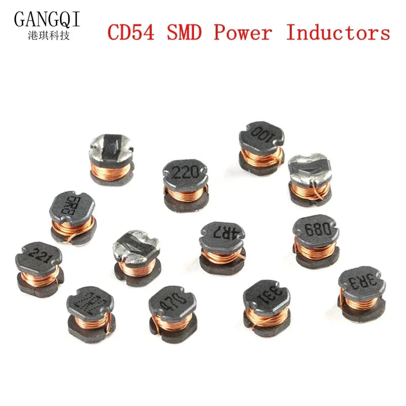 20pcs CD54 SMD Power Inductor 1R0 1R5 2R2 3R3 4R7 6R8 1 1.5 2.2 3.3 4.7 6.8 10 15 22 33 47 68 101 221 471UH 102 222 471 472 MH