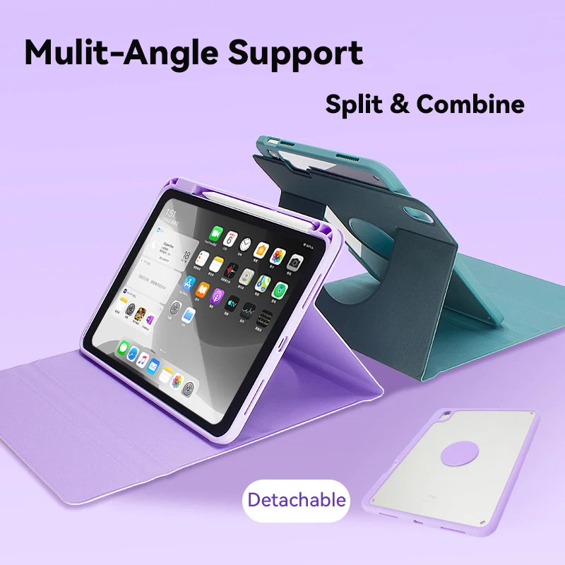 Detachable Magnetic Rotation Tablet Keyboard Case for ipad Pro air 10.5 With Wireless 10inch bluetooth Keyboard With Pencil Slot