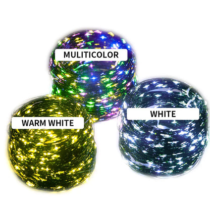 10M-200M LED String Fairy Lights Green Wire Outdoor Christmas Tree Lights Garland For New Year Street Home Party Wedding Decor