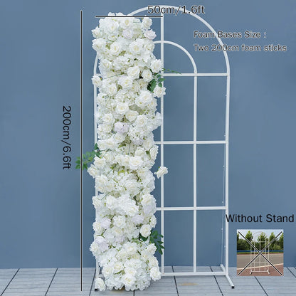 S-A8147 White Rose Hydrangea Floral Arrangement Sofa Table Runner Floor Flower