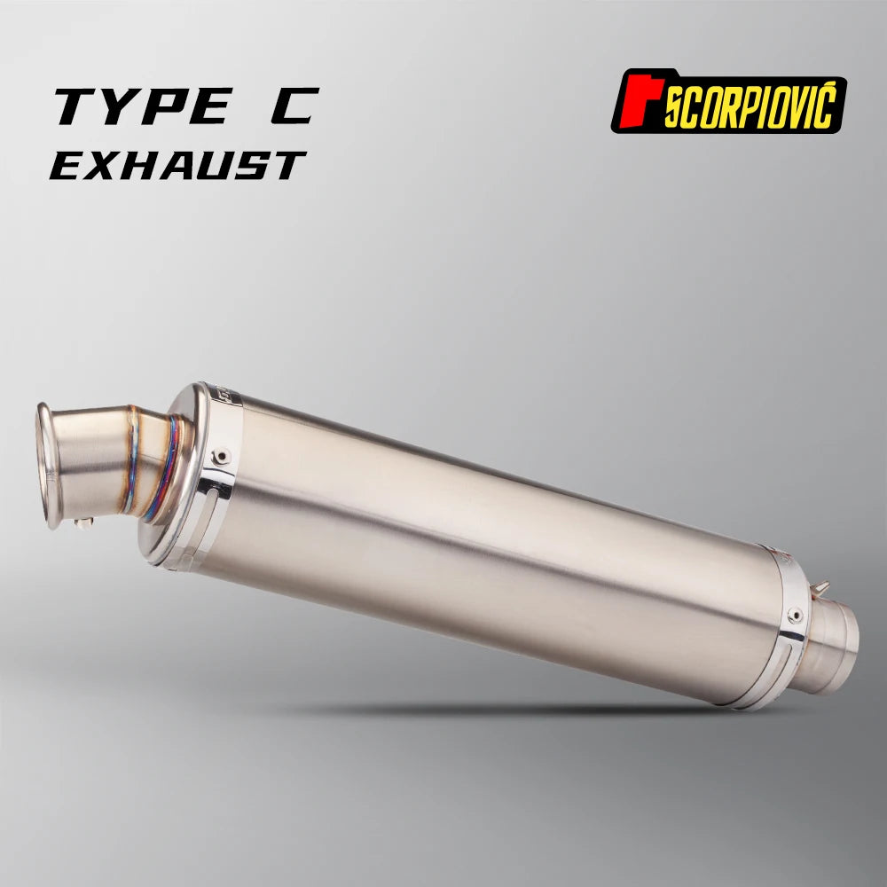 36-51mm STB Universal Motorcycle Exhaust Pipe Muffler Carbon Fiber Escape Moto  for RC390 Z800 GSXR750 TMAX530 XMAX300 250 CBR50