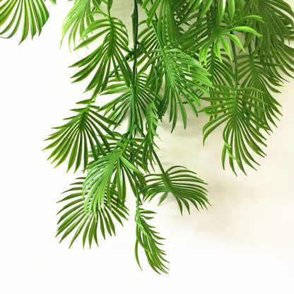 Artificial Palm Green Plants Vine Turtle Leaf Rattan Ceiling Wall Hanging Flower Maple Leaves Wedding Garden Balcony Home Decor