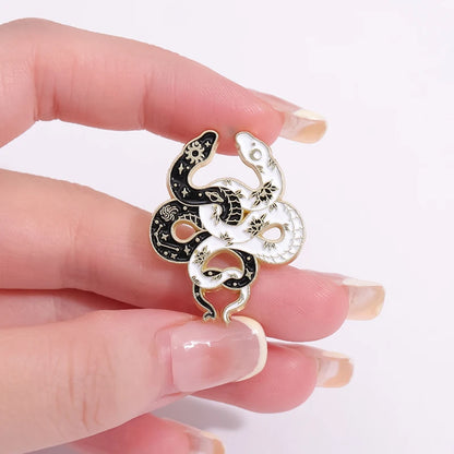 Butterfly Snake Hard Enamel Pins Punk Gothic Animal Cartoon Brooches Lapel Badges Clothes Backpack Accessories Jewelry Gift