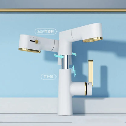 Unique Single Basin Faucet Modern Bathroom Mixer Toilet Tap 360 Swivel Basin Faucet Pull-out Brass Ceramic Polished Contemporary
