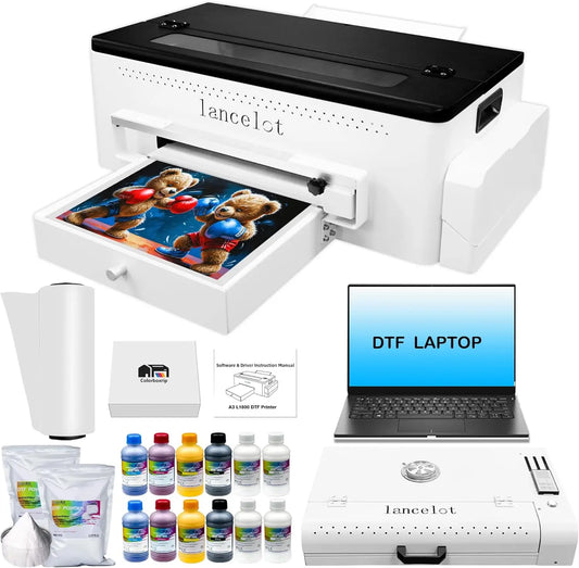 Lancelot 30cm DTF Printer with L1800 Print Head CMYK+White DTF Ink System for Custom Apparel and Startup Printing by PDG ibma