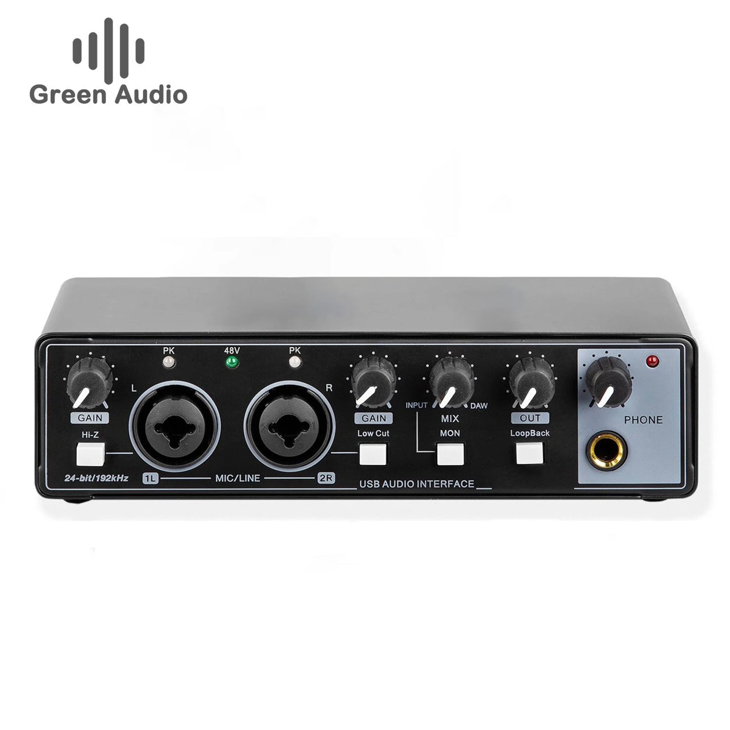 GAX-MD22P 2 in 2 Out Studio Recording Usb Audio Interface for Guitar