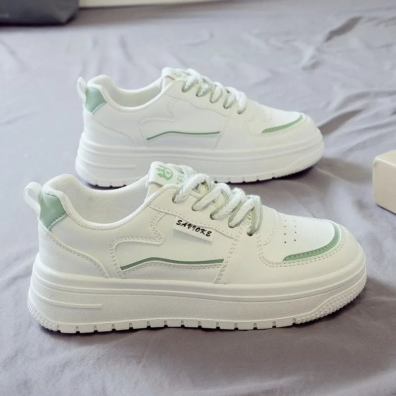 New White Shoes, Elevated Women's Shoes, Full Leather Comfortable Women's Board Shoes Women's Sports Shoes