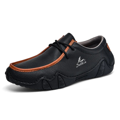 NEW High Quality Men leather loafer shoes for men party daily life lace-up rubber anti-slip fashion design casual sneaker big 13