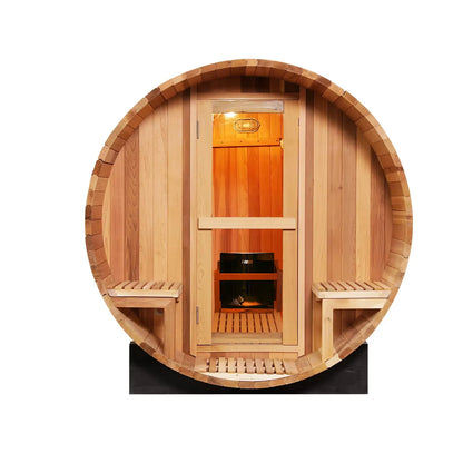 USA Warehouse Stock Solid Wood Red Cedar Help Relax Slim Body Dry Steam Barrel Sauna Room