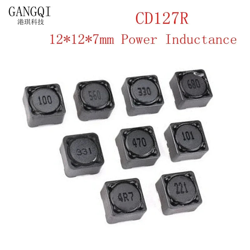 10PCS 12*12*7mm Power Inductance CD127R CD127 Shielded Inductor SMD Inductor 2.2/3.3/4.7/6.8/10/15/22/33/47/50/220/330-680UH