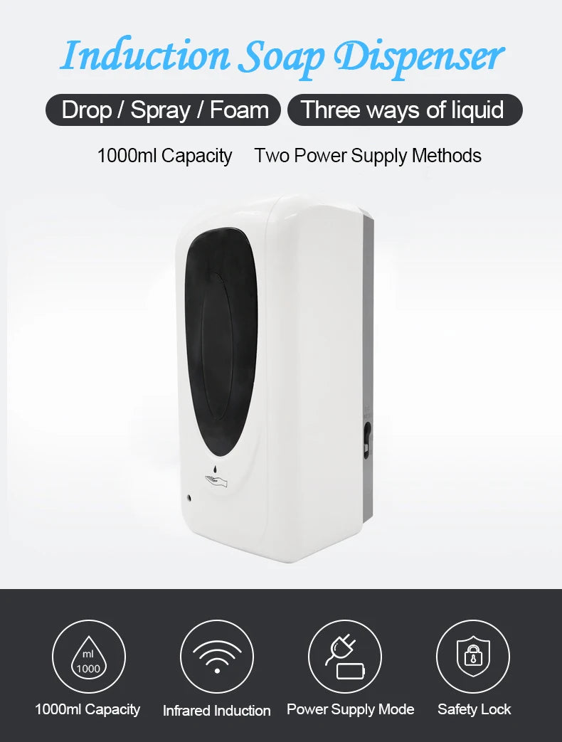 China Wholesale Infrared Sensor Automatic Touchless Liquid Soap Dispenser with Drop, Spray, Foam Nozzle