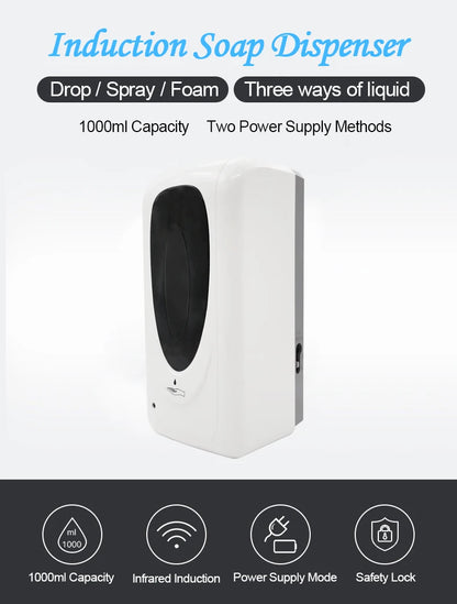 China Wholesale Infrared Sensor Automatic Touchless Liquid Soap Dispenser with Drop, Spray, Foam Nozzle