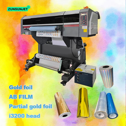 60 Cm Uv Dtf Gold Foil Printer  Printing Ab Glue Varnish Embroidery Printer