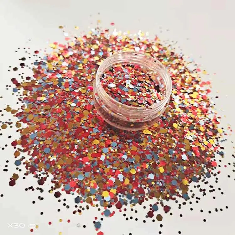 Wholesale Factory Bulk Fine Special Shape Chameleon Chunky Glitter Cosmetic Nail Art Craft 1kg Powder
