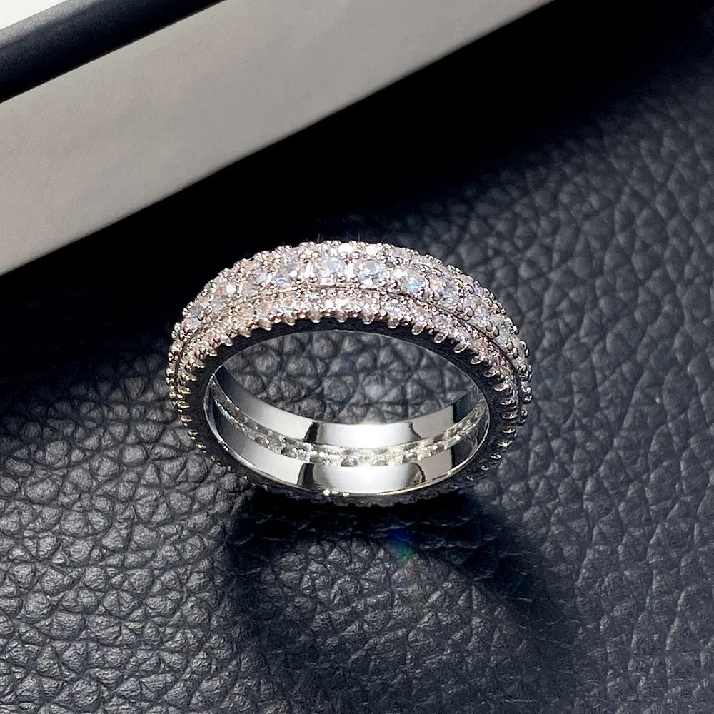 F1652 White Gold Diamond Ring Round Brilliant Cut D Color Women's Classic Engagement Ring