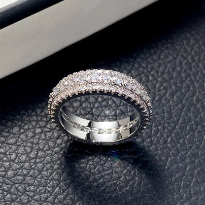 F1652 White Gold Diamond Ring Round Brilliant Cut D Color Women's Classic Engagement Ring