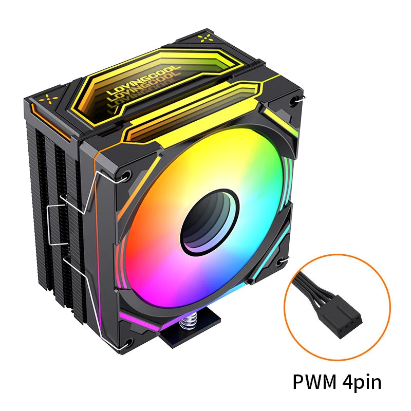 LOVINGCOOL Custom Intel CPU Cooler RGB 115x Radiator PC TDP 220W Quiet Cooler 120mm Cooling Fan for Gaming Case PC CPU Coolers