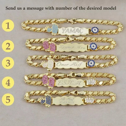 Baby Birthday Gifts   Personalized Name Jewelry Flower Crown Baby Name  Bracelets for Children